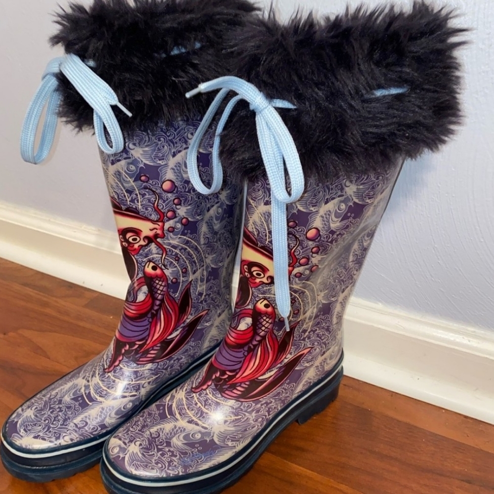 Ed Hardy Rain Snow boots